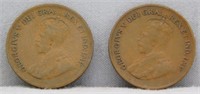 (2) 1932 Canadian Small Cents, F.