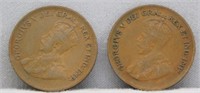 (2) 1932 Canadian Small Cents, VF.