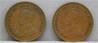 (2) 1932 Canadian Small Cents, XF.