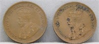 (2) 1933 Canadian Small Cents, VF.
