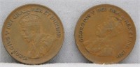 (2) 1934 Canadian Small Cents, VF.