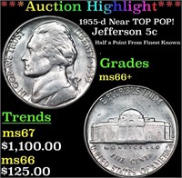 ***Auction Highlight*** 1955-d Jefferson Nickel Ne