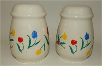 1980s Large White Shakers with Tulips
