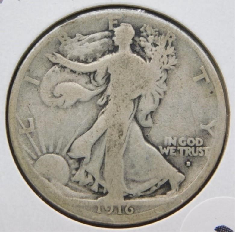 1916-D Liberty Walking Half Dollar.