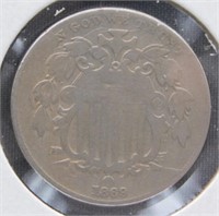 1869 Shield Nickel.