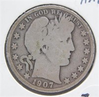 1907-D Barber Half, Good.