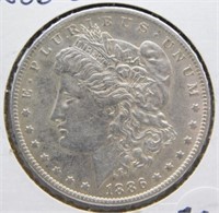 1886-O Morgan Silver Dollar, Nice Luster.