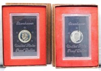 (2) Silver Proof Eisenhower Dollars. Dates