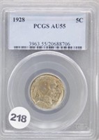 1928 Buffalo Nickel, PCGS AU 55.