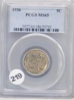 1936 Buffalo Nickel, PCGS MS 65.