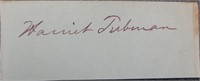 Harriet Tubman cut signature signed