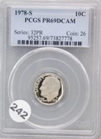 1978-S 10 Cent PCGS PR 69 Deep Cam, Silver.