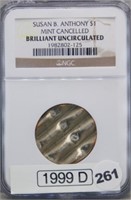 SBA $1 Mint Canceled, NGC Brilliant UNC.