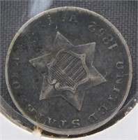 1852 3 Cent Silver Piece.