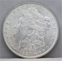 1887 Morgan Silver Dollar.