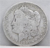 1891-O Morgan Silver Dollar.