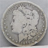 1879 Morgan Silver Dollar.
