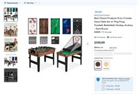 N1008  Best Choice 13-in-1 Game Table Set Dark Br