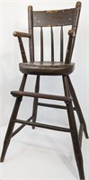 1900s Wooden Children's High Chair