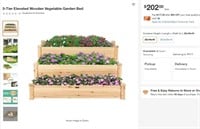 N1629 3-Tier Elevated Wooden Vegetable Garden Bed