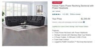 W4002 6-Pc Gray Fabric Power Reclining Sectional