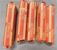 (5) Rolls of Old Canadian Pennies.