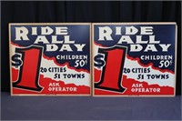 Pr. $1  "Ride All Day" MBTA Trolley Posters