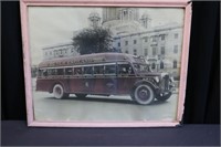 Framed 1930s New England Bus Photo