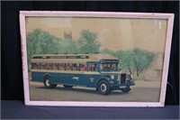 Framed 1930s Greyhound Bus Print