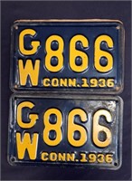 Pr. 1936 Connecticut License Plates