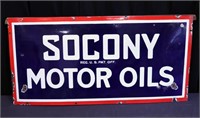 Early Porcelain Socony Motor Oils Sign