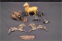 Hubley (?) Stag Bank & Metal Toy Parts