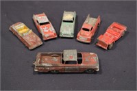 6 Vintage Cast Metal Toy Vehicles