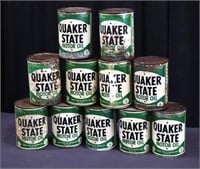 11 1930s Quaker State Quart Motor Oil Cans