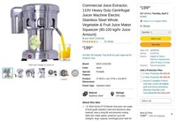 A311  Juice Extractor Stainless Steel 110V