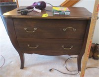 2 drawer cabinet thin made, hair dryer, crayons