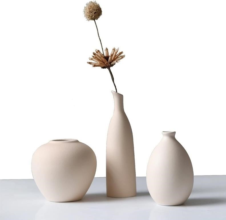 SR770  Abbittar Ceramic Vase Set of 3 Beige