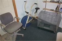 Exercise bike, chair, bird/pet cage