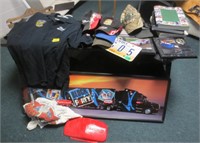 Various racing collectible items