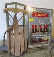 Miniature sled, Bar sign