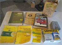 Repair manuals, spray gun, sawhorse brackets