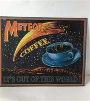 Vintage Tin Sign Meteor Coffee. U15E