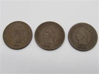 1876, 1878 & 1879 INDIAN HEAD CENTS: