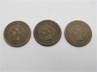 1873, 74 & 75 INDIAN HEAD CENTS: