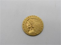 1913 INDIAN $2.50 GOLD COIN: