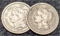 (2) Three Cent, Nickel: