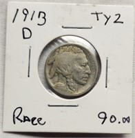 1913-D Type 2 Buffalo Nickel