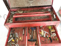 Metal tool box with misc. Tools