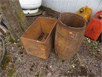 Wooden butter box & nail keg