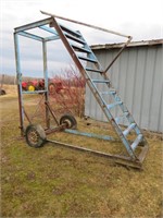 Ladder with wheels, as is 10 x 10 x 3 ft